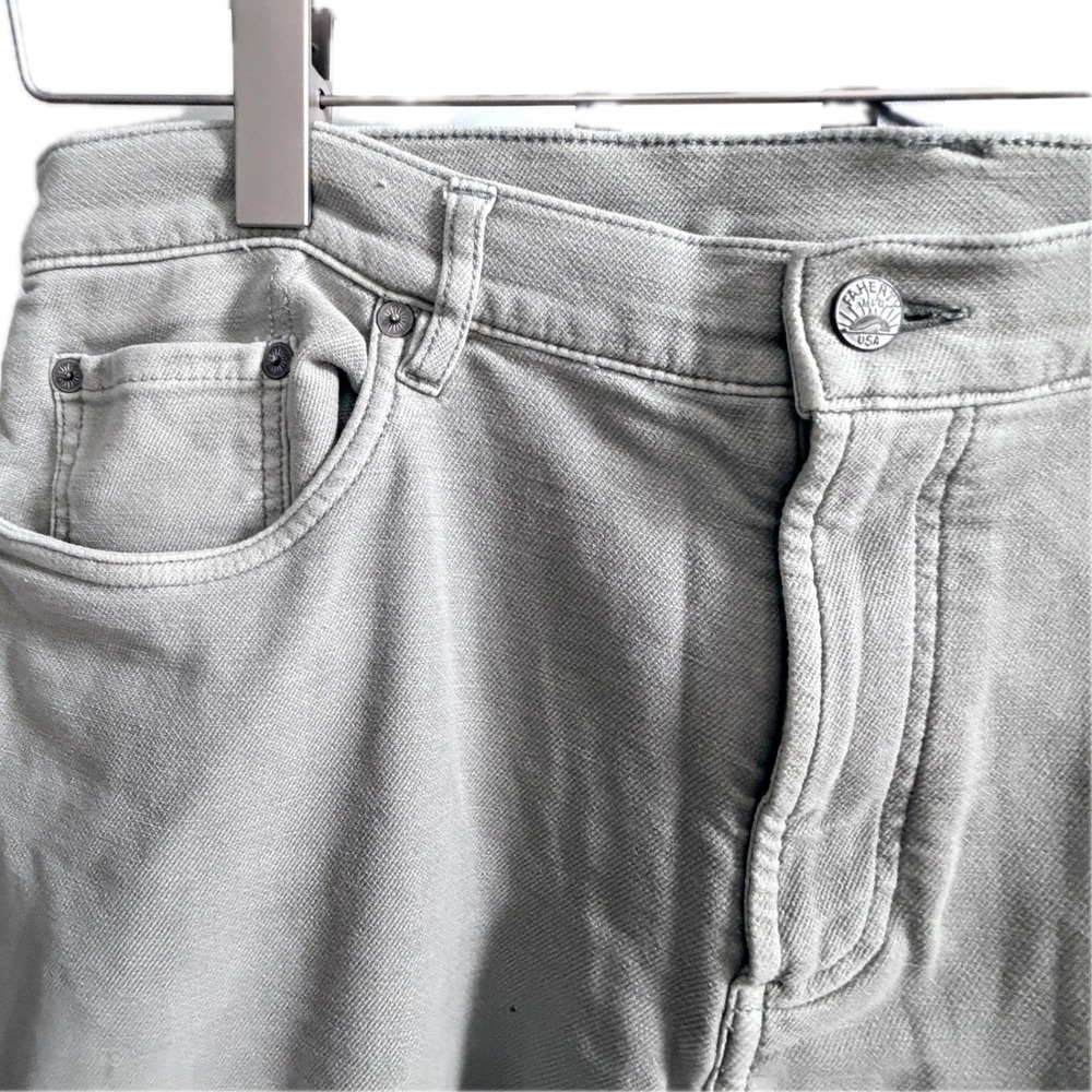 FAHERTY Light Olive Stretch Cotton 5-Pocket Slacks Pants Size 35 - Picture 4 of 7
